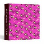 Monkey Pattern Custom Avery Binder Hot Pink/Brown