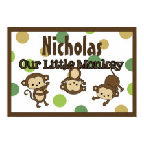 Monkey Personalized Name Wall Art mod pod pop posters