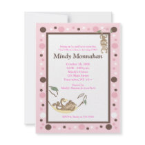 Monkey Pink Brown Girly Trendy Birthday 4.25 x 5.5 invitations by allpetscherished Monkey Pink Brown Girly Trendy Birthday 4.25 x 5.5 invitations