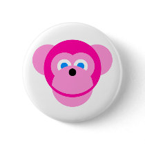 monkey pink buttons by shopaholicchick monkey pink buttons