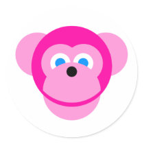 monkey pink stickers