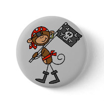 Monkey Pirate With Flag Tshirts and Gifts Buttons