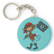Monkey Pirate With Flag Tshirts and Gifts Key Chain