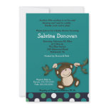 MONKEY PLAY 5x7 BLUE BOY BABY SHOWER Custom Invitations