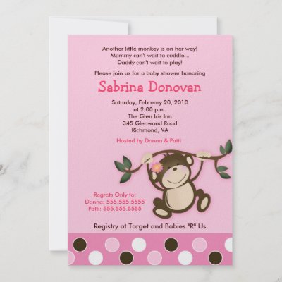 Monkey Baby Invitations on Monkey 5x7 Baby Shower Invitation Is A Cute Idea For Your Next Baby