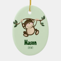 MONKEY PLAY Personalized Christmas Ornament