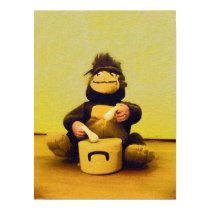 Monkey playing drums poster posters