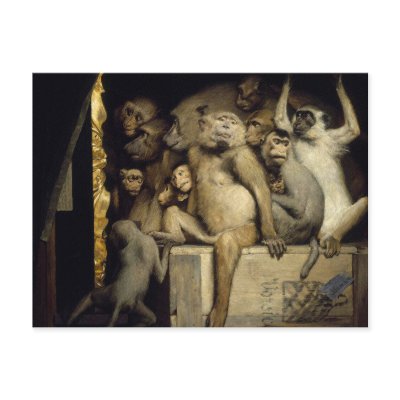 Monkey Postcard: Monkeys Art Critics