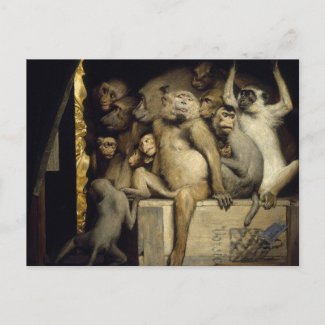 Monkey Postcard: Monkeys Art Critics postcard