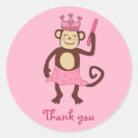 Monkey Princess 1st Birthday Stickers