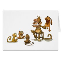 Monkey Puppet Show Card (Blank)