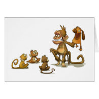 Monkey Puppet Show Card (Blank) card
