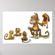 Monkey Puppet Show Print