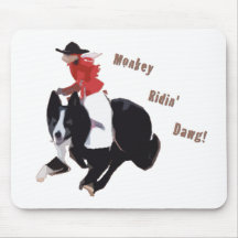 Monkey Ridin' Dawg Mousepads