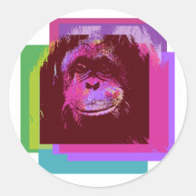 monkey round stickers