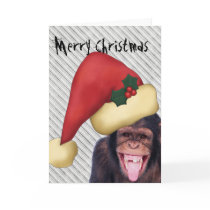 Monkey Santa Christmas Greeting Cards