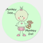 Monkey See Monkey Do Tshirts and Gifts Stickers