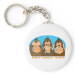Monkey See Speak Hear Key Chain