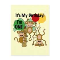 Monkey Shine 1st Birthday T-shirts and Gifts postcards