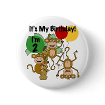 Monkey Shine 2nd Birthday Tshirts and Gifts Pins