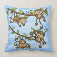 Monkey Shine Throw Pillow