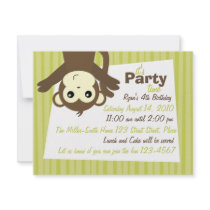 Monkey-Side-Down Invitations