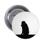 Monkey  Silhouette Pinback Buttons