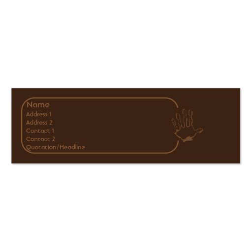 Monkey - Skinny Business Cards (front side)
