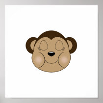 Monkey Sleeping Poster