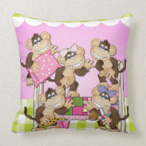 Monkey Slumber Party Custom Pillow pillows