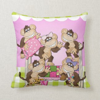 Monkey Slumber Party Custom Pillow