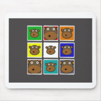 Monkey Stamp Grey mousepads