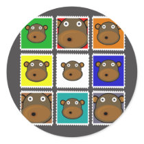Monkey Stamp Grey stickers by NM_Designs Monkey Stamp Grey stickers