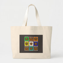 Monkey Stamp Grey Tote Bags