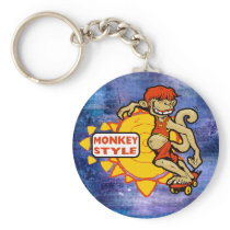 Monkey Styles Skateboarding Gear Key Chains