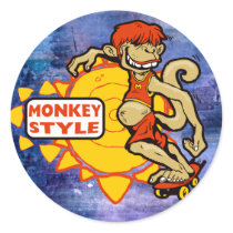 Monkey Styles Skateboarding Gear stickers by ZazzIt Monkey Styles Skateboarding Gear stickers