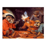 Monkey Tavern:  Vintage Art Postcard
