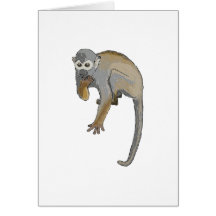 Monkey that is Eating. Greeting Cards