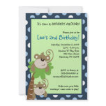 Monkey Time 5x7 Palm Tree Jungle Birthday Invite