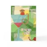 Monkey-tini Birthday Greeting Cards