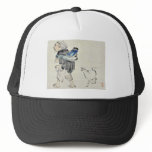 Monkey trainer and a dog by Shibata, Zeshin Ukiyo Hats
