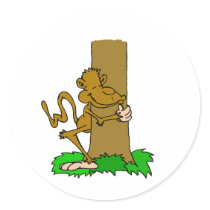 Monkey Tree Hugger stickers by shopaholicchick Monkey Tree Hugger stickers