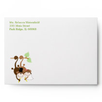 Monkey Wedding Couple 5x7 Invitation size Envelope envelopes