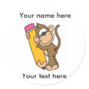 Monkey With Pencil stickers by toddlersplace Monkey With Pencil stickers