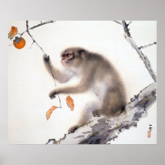 Monkey with Persimmons