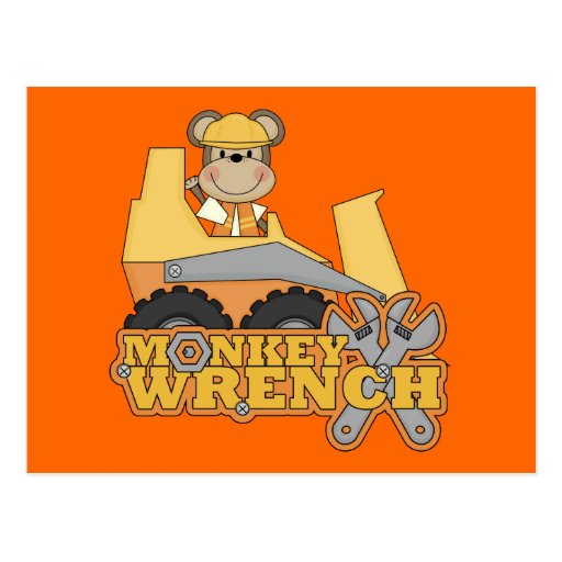 Monkey Wrench Bulldozer T-shirts and Gifts Post Cards