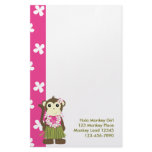 monkeyflowers2, girlmonkeytrop, Hula Monkey Gir... Stationery Design