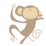 Monkeying Around Round Stickers stickers