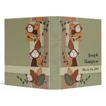 Monkeys and Leaves Baby Photo Album Vinyl Binders