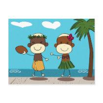 Monkeys Enjoying Vacation In Hawaii Postcard by Princess_Monkey Monkeys Enjoying Vacation In Hawaii Postcard